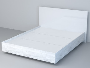 Кровать Эго арт. 031-М1 1400 бетон светлый/белый глянец в Ишиме - ishim.magazinmebel.ru | фото - изображение 1