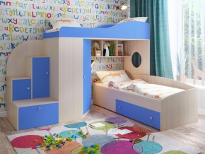 Кровать Кадет 2 Дуб молочный-голубой в Ишиме - ishim.magazinmebel.ru | фото
