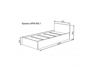 Кровать Мори КРМ 900.1 графит в Ишиме - ishim.magazinmebel.ru | фото - изображение 2
