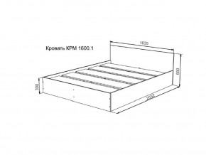 Кровать Мори КРМ1600.1 графит в Ишиме - ishim.magazinmebel.ru | фото - изображение 2