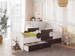 Кровать Мозаика с ящиком и бортиками на ламелях белый-венге в Ишиме - ishim.magazinmebel.ru | фото