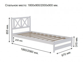 Кровать односпальная Аист-7 Классика белый 2000х900 мм в Ишиме - ishim.magazinmebel.ru | фото - изображение 2