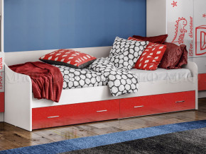Кровать с ящиками Вега Алфавит Красный в Ишиме - ishim.magazinmebel.ru | фото