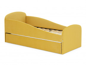 Кровать с ящиком Letmo горчичный (велюр) в Ишиме - ishim.magazinmebel.ru | фото