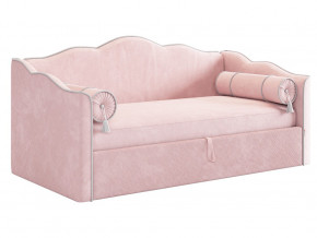 Кровать софа Лея 900 велюр нежно-розовый/галька в Ишиме - ishim.magazinmebel.ru | фото