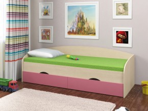 Кровать Соня 2 дуб молочный-розовый в Ишиме - ishim.magazinmebel.ru | фото