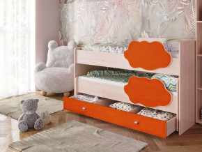 Кровать Соник с ящиком млечный дуб-оранж в Ишиме - ishim.magazinmebel.ru | фото - изображение 1