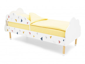 Кровать Stumpa Облако бортик, рисунок Треугольники желтый, синий, розовый в Ишиме - ishim.magazinmebel.ru | фото