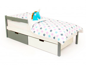 Кровать Svogen classic с ящиками и бортиком графит-белый в Ишиме - ishim.magazinmebel.ru | фото