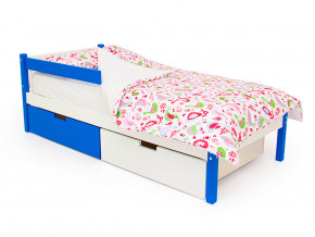Кровать Svogen classic с ящиками и бортиком сине-белый в Ишиме - ishim.magazinmebel.ru | фото