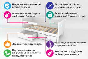 Кровать-тахта Svogen мягкая с ящиками и бортиком с фото мятный/динозаврики в Ишиме - ishim.magazinmebel.ru | фото - изображение 2