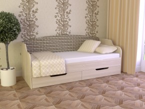 Кровать Юниор Тип 2 Микровелюр-плетенка светлая 800х1600 в Ишиме - ishim.magazinmebel.ru | фото