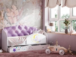 Кровать Звездочка с бортиком Белый-фиолетовый в Ишиме - ishim.magazinmebel.ru | фото