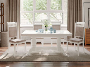 Обеденная группа стол Дижон и стулья Флоренция-1 4 шт белый в Ишиме - ishim.magazinmebel.ru | фото