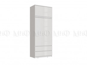 Шкаф 2-х створчатый комбинированный с антресолью 900 Челси Белый в Ишиме - ishim.magazinmebel.ru | фото