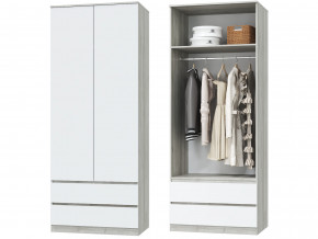 Шкаф для одежды 2х дверный с ящиками Лори дуб серый, белый в Ишиме - ishim.magazinmebel.ru | фото