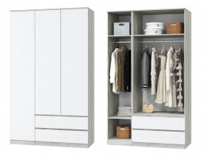 Шкаф для одежды трехдверный Лори дуб серый, белый в Ишиме - ishim.magazinmebel.ru | фото