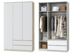 Шкаф для одежды трехдверный Лори дуб сонома, белый в Ишиме - ishim.magazinmebel.ru | фото