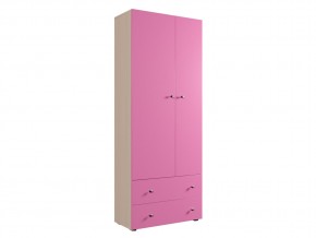 Шкаф ДМ 800 с 2 ящиками дуб млечный-розовый в Ишиме - ishim.magazinmebel.ru | фото