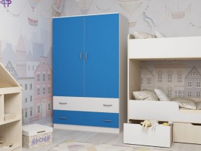 Шкаф двухстворчатый белый-голубой в Ишиме - ishim.magazinmebel.ru | фото