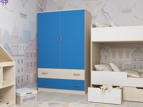 Шкаф двухстворчатый дуб молочный-голубой в Ишиме - ishim.magazinmebel.ru | фото