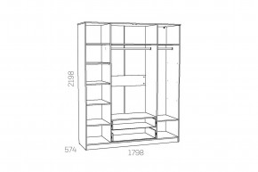 Шкаф комбинированный Оливия НМ 011.84 Х в Ишиме - ishim.magazinmebel.ru | фото - изображение 3