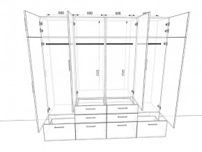 Шкаф распашной 2400А Антрацит в Ишиме - ishim.magazinmebel.ru | фото - изображение 2