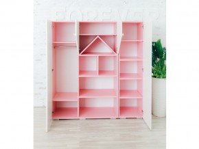 Шкаф-стеллаж Домик с пеналами розово-белый в Ишиме - ishim.magazinmebel.ru | фото - изображение 2