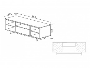 Тумба для ТВА Moderno-1400 Ф1 в Ишиме - ishim.magazinmebel.ru | фото - изображение 2